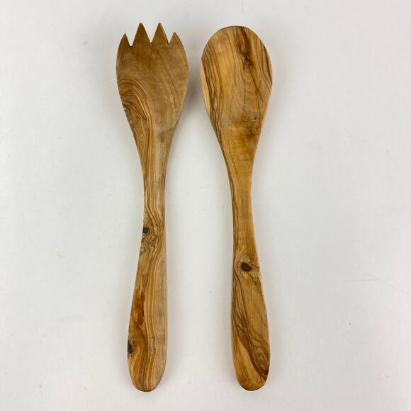 Olivewood 2 Piece Salad Serving Set - Picture 1 of 4